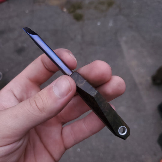 Titanium x redwood burl dab tool