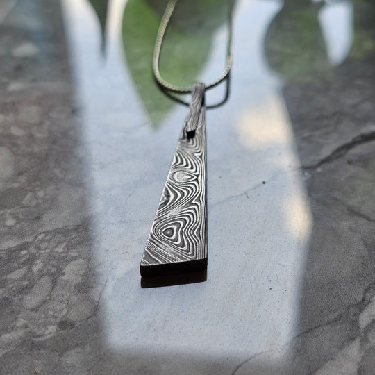 "Monolith" damascus pendant