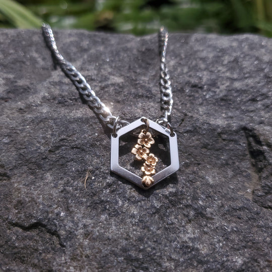 bronze cherry blossom pendant