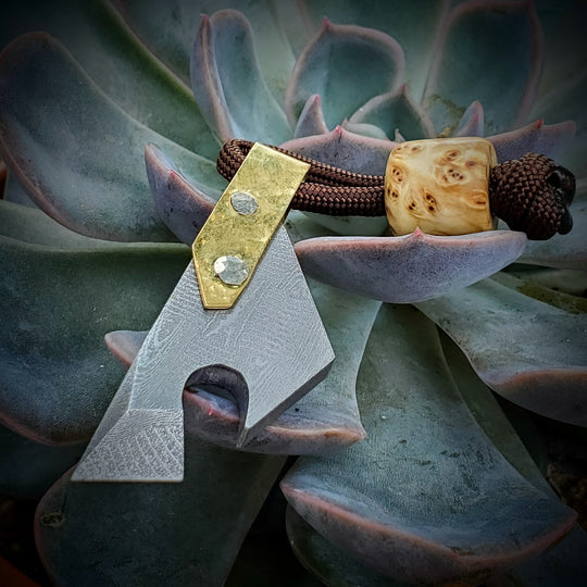 "talon" damascus pry tool/bottle opener