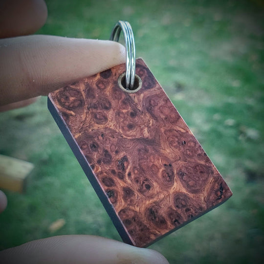 richlite x amboyna burl keychain