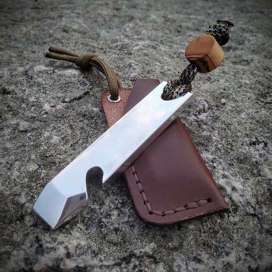 polished aluminum pry tool/bottle opener