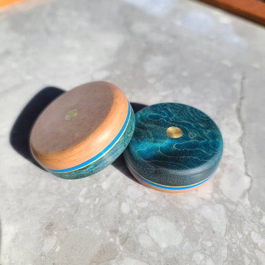 Quilted maple combo worry coin